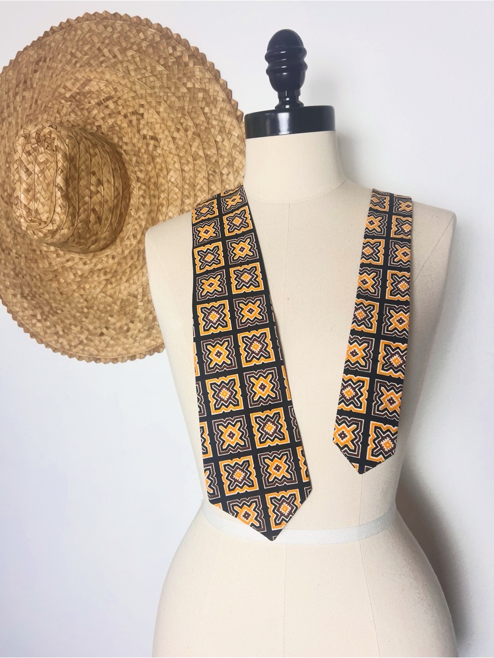 HAWAIIAN 1970’s Vintage Men’s Cotton Aloha Tiki Necktie Tie